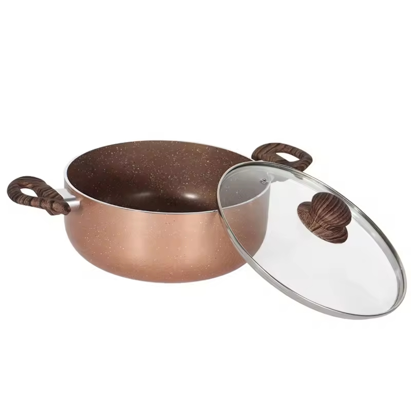 WT-SP003 Noir Haute Termperature Peinture Forgée Casserole Marmite