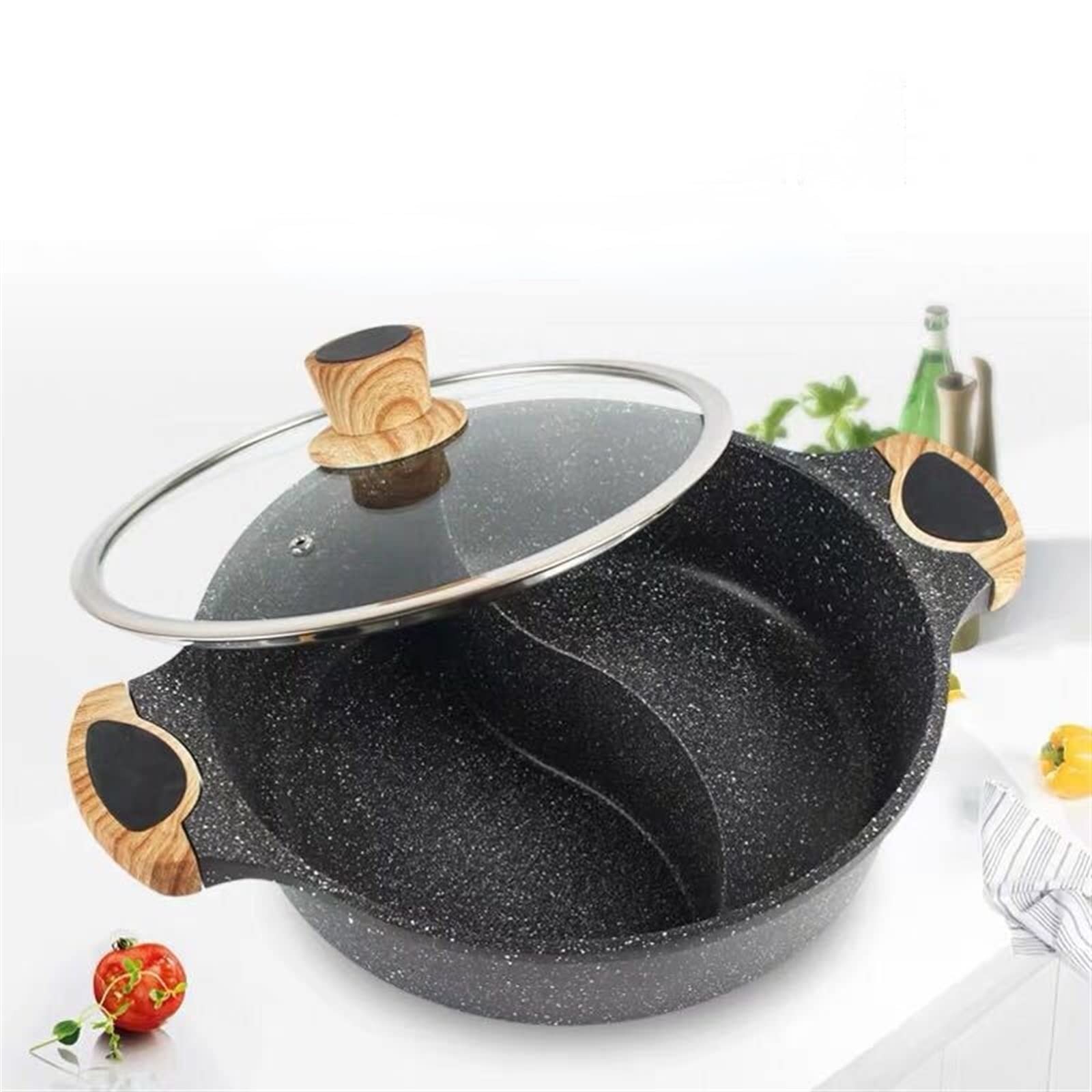 WT-SP003 Noir Haute Termperature Peinture Forgée Casserole Marmite