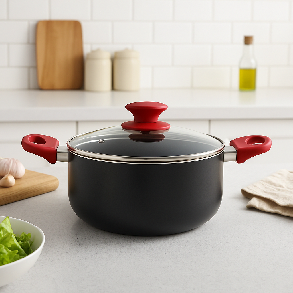 WT-SP003 Noir Haute Termperature Peinture Forgée Casserole Marmite