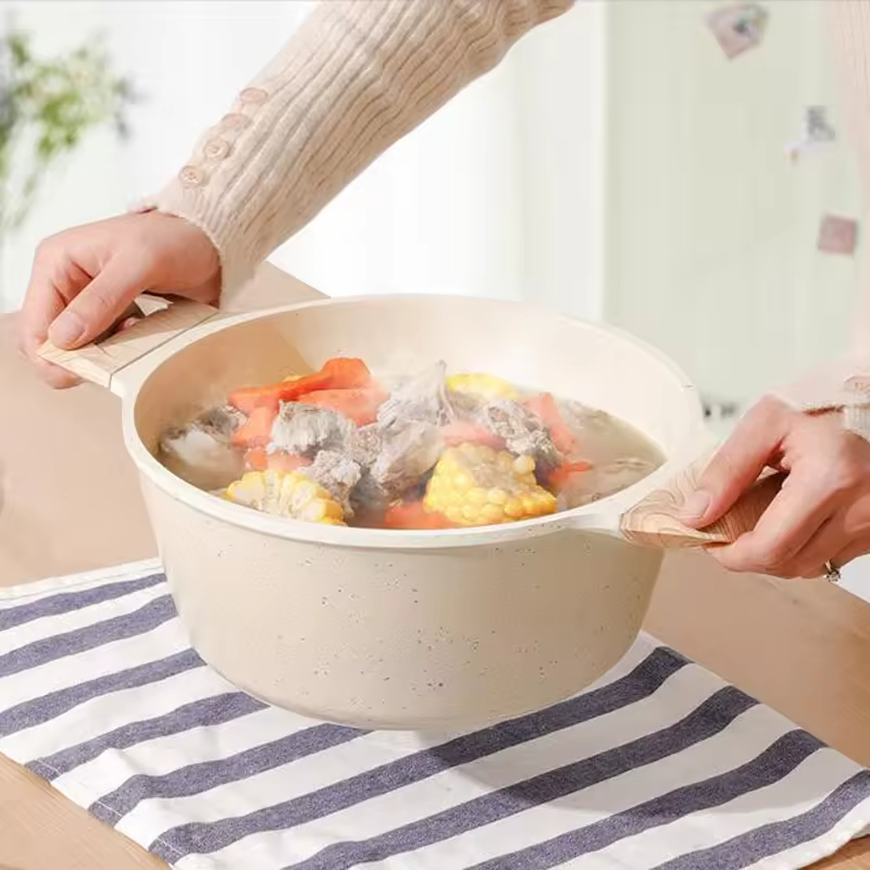 WT-SP003 Noir Haute Termperature Peinture Forgée Casserole Marmite