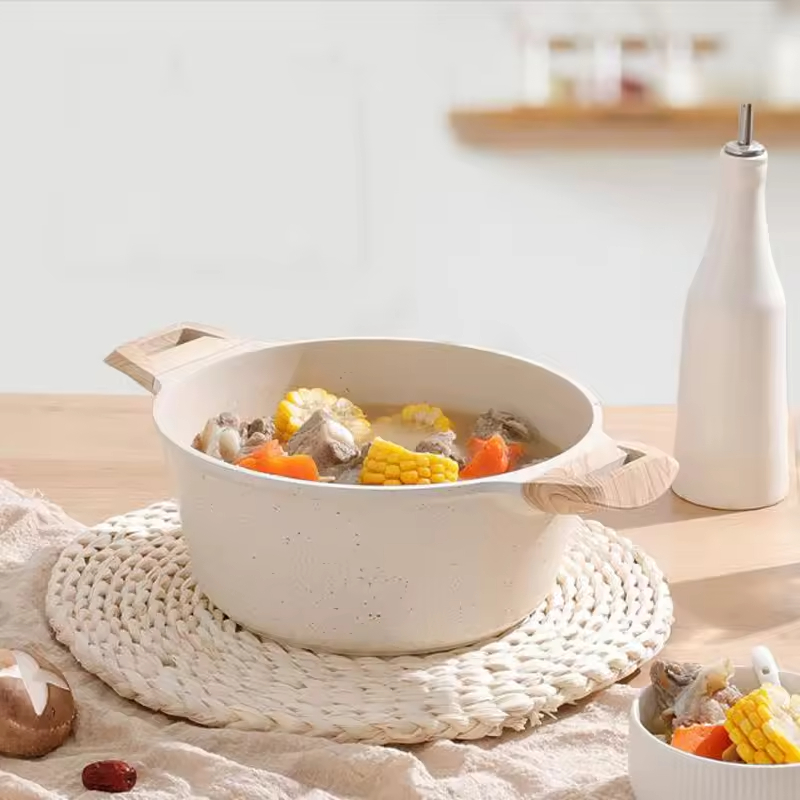 WT-SP003 Noir Haute Termperature Peinture Forgée Casserole Marmite