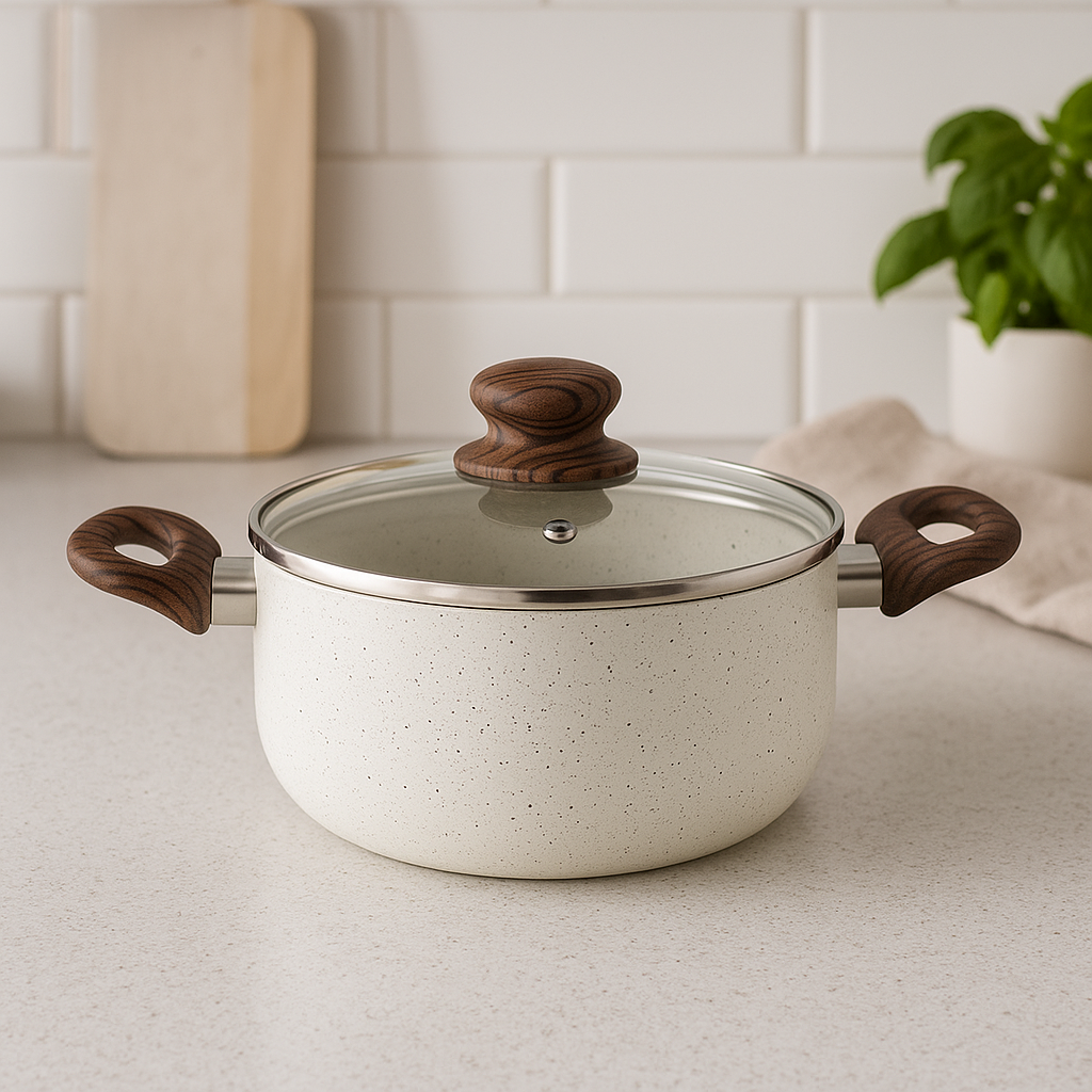 WT-SP003 Noir Haute Termperature Peinture Forgée Casserole Marmite