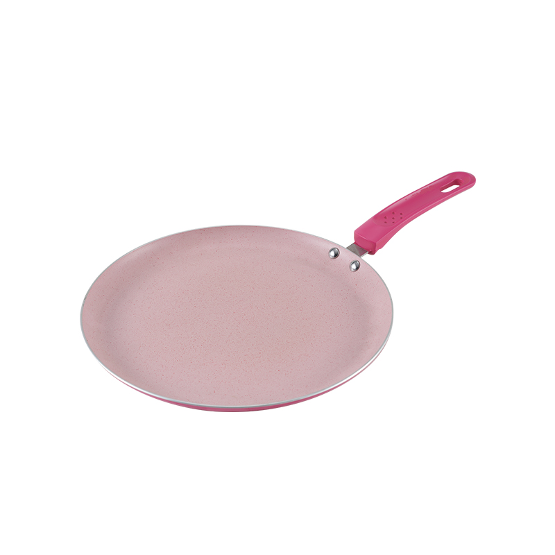 WT-FP018 Poêle à frire pressée à fond plat rose