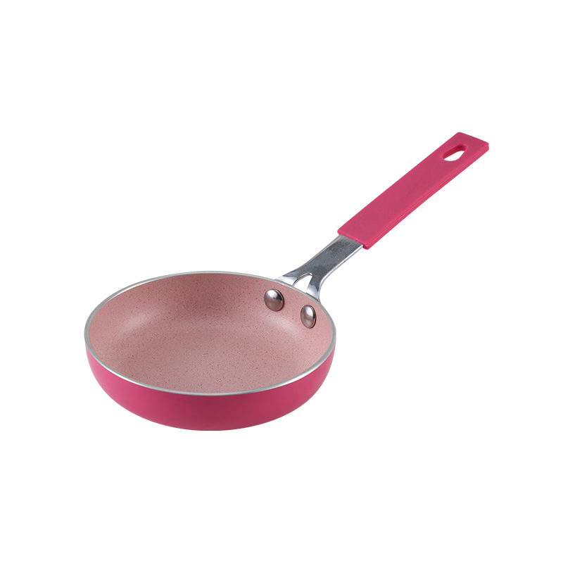 WT-FP012 Poêle à frire à fond rond en spirale rouge prune