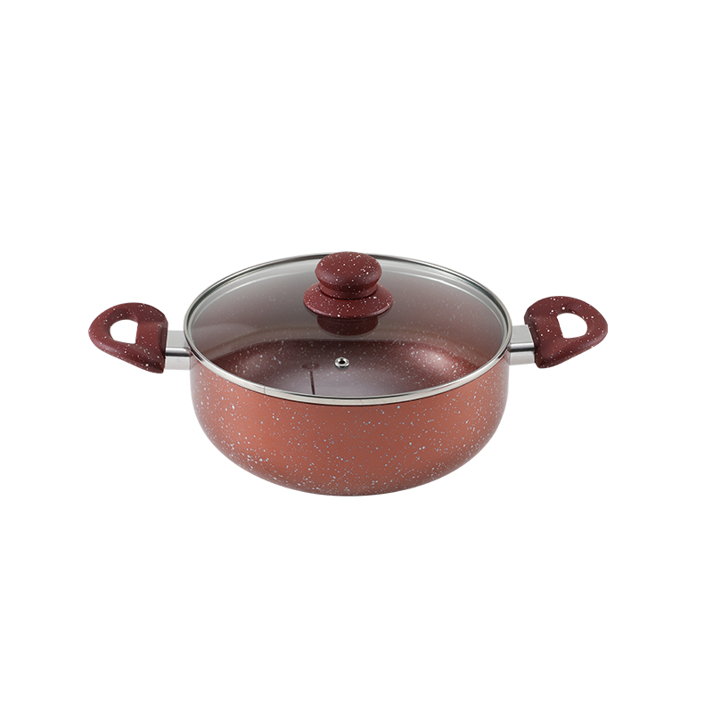 WT-SP007 Granite Antiadhésif Peinture Induction Fond Pressé Casserole Marmite