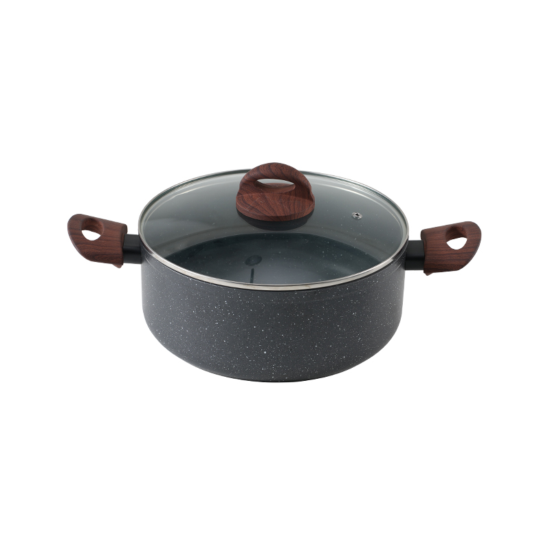 WT-SP003 Noir Haute Termperature Peinture Forgée Casserole Marmite