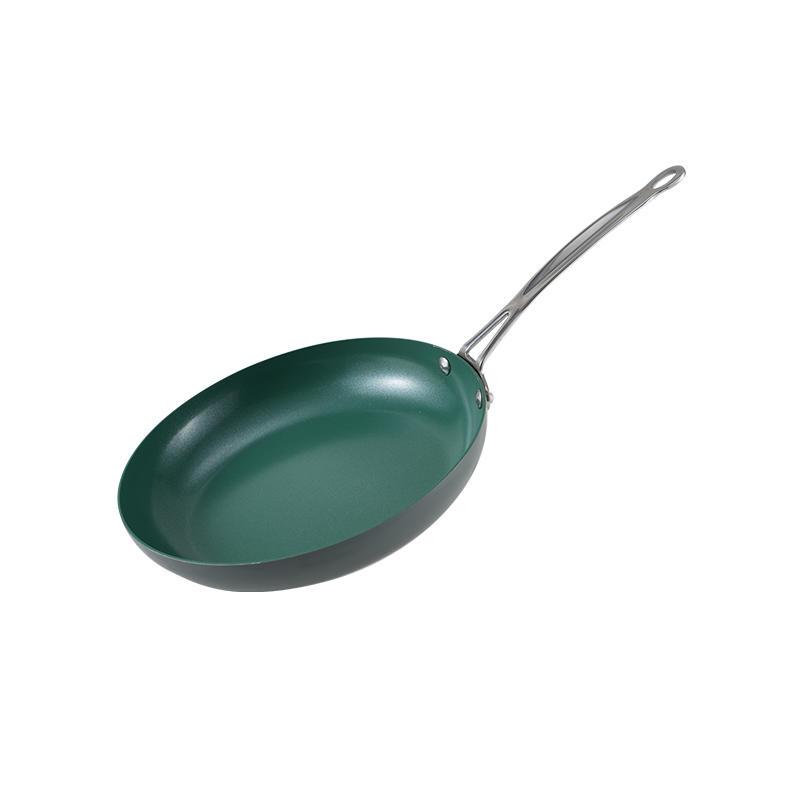 WT-FP027 Peinture antiadhésive en céramique verte Poêle à frire pressée