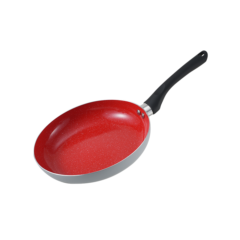 WT-FP029 Peinture antiadhésive en céramique rouge Poêle à frire pressée